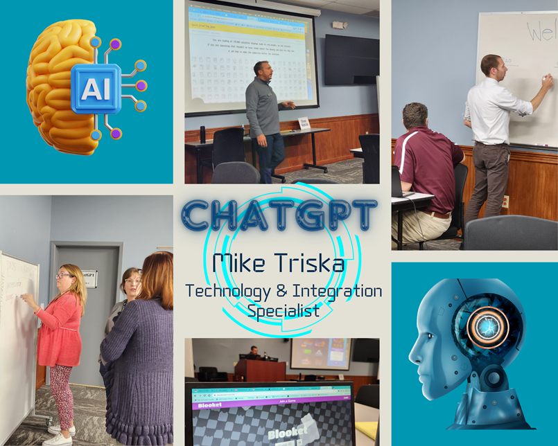photo collage man presenting, 3 ladies one writing on board, 2 guys one writing on board