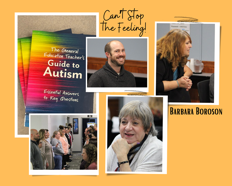 collage of 2 ladies and one guy faces and cover of an autism book